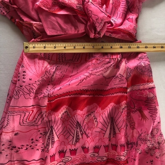 L'ATISTE BY AMY Pink Sheer Cut Out Maxi Dress NWT Size M Beach Cover - Picture 12 of 13